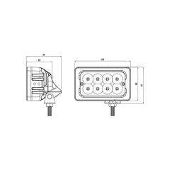 6 inch 40W Swivel Agricultural LED Work Light E-Mark Approved