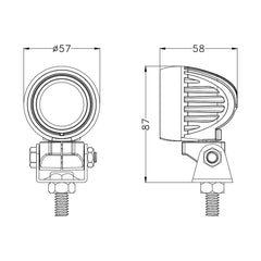 LED work lights|2''10W|PC Len|Flood,Spot|12V 24V DC|360 Rotation