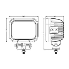 5 inch 45W Swivel Mounting Built-in Deutsch Connector LED Work Light EMC CISPR 25 CLASS 4