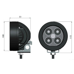 4 inch 40W Built-in deutsch LED Work Light EMC CISPR 25 CLASS 4