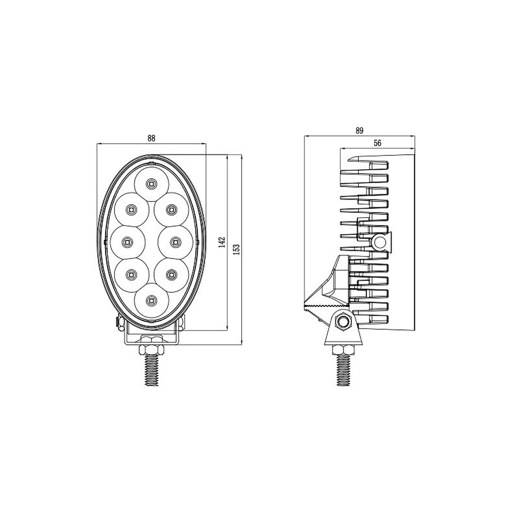 5.5 inch 40W Oval Agricultural LED Work Light E-Mark Approved