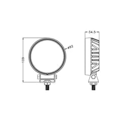 Work LED Light|3.5''16W 1280 LM|Wide Flood|12V 24V DC