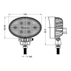 4 inch 24W Oval Led Work Light ECE R10