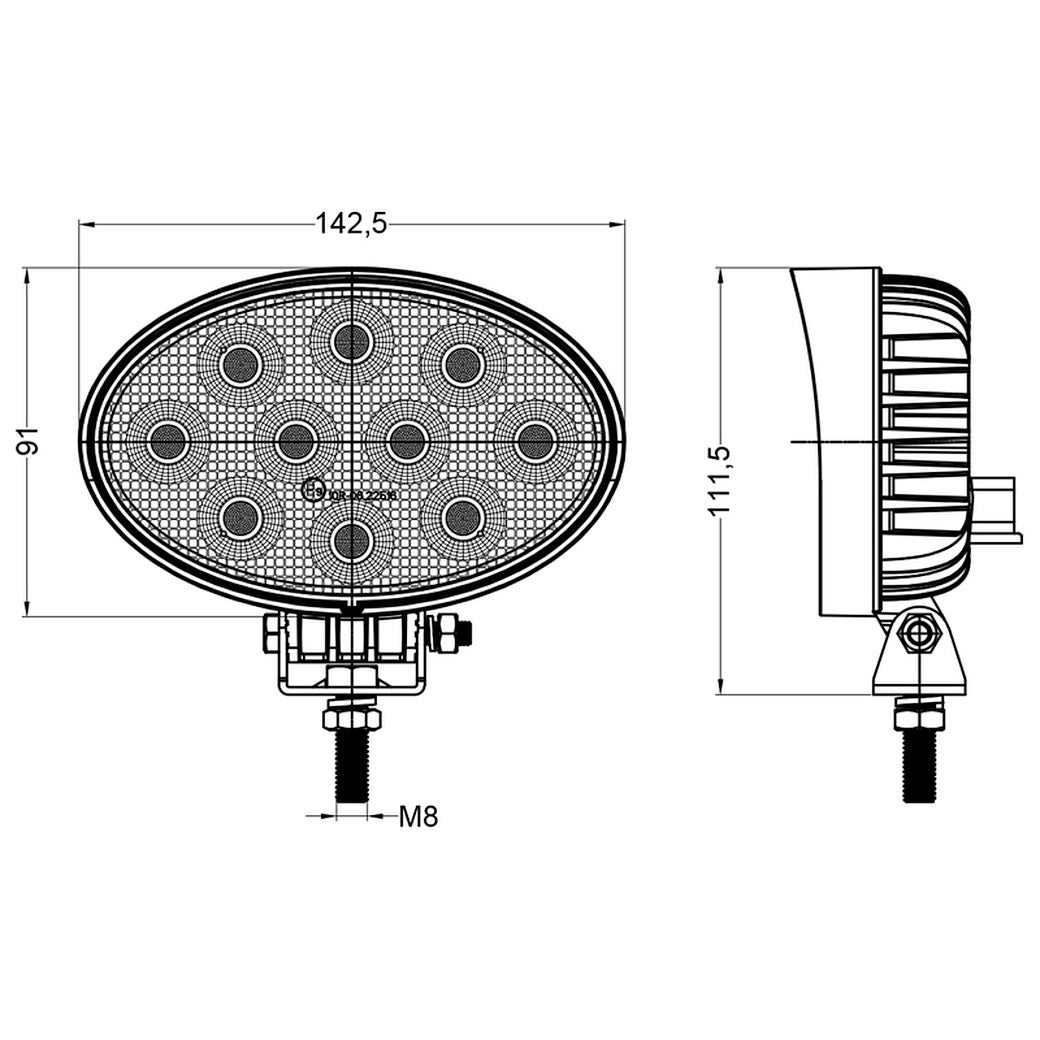 Tractor Lights LED|4''24W 2400LM|PC Lens|Wide Flood|12V 24V DC