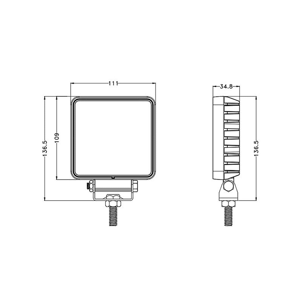Work Light LED|4'' 30W 2,400 LM| PC Lens|Wide Flood|12V 24V DC
