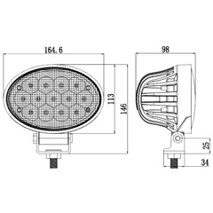 6 inch 60W LED Work Light Flood