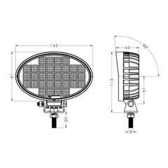 Tractor LED Lights|4''13W|PC Lens|Wide Flood|12V 24V DC