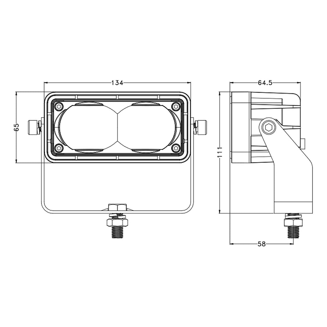 Red Zone Safety Light Forklift|5 Inch 30W 2,400 LM|Line Beam|LED Safety Light for Forklift