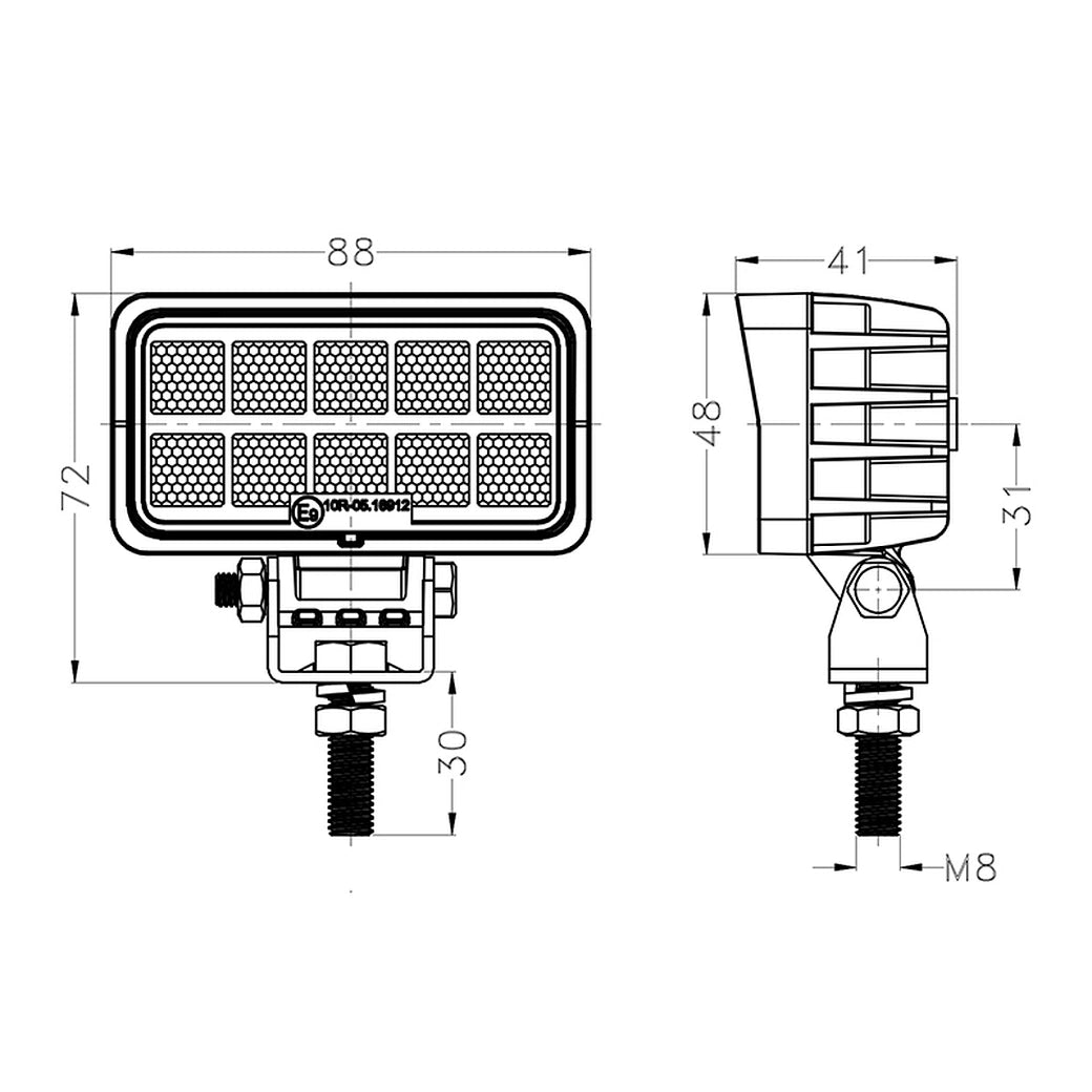 LED Work Lights for Truck|3.5''10W|PC Lens|Wide Flood|12V 24V DC