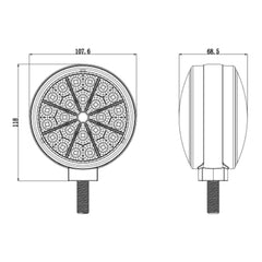 4'' Agricultural Single Face Turn Signal Light Amber LED ECE R10